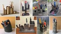 DIY Metal Pencil Holder Ideas / scrap metal desk organizer Ideas