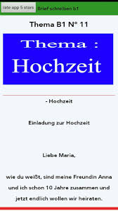 Der termin auf dem standesamt ist fest vereinbart, ebenso die trauung in der kirche. Brief Schreiben B1 Pour Android Telechargez L Apk