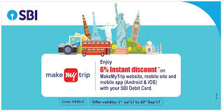 The cardholder needs to enter the deal code, before making the payment to be eligible for the offer. State Bank Of India On Twitter This Monsoon Book Your Bus Tickets Makemytrip Website Mobile App With Your Sbi Debit Card To Earn 6 Discount Https T Co Ks1ibe4oi4 Https T Co Dd5rlfj8ue