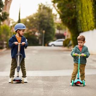 Kids balance bikes and scooters tested for active outdoor play., AI generated