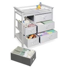 Badger Basket Modern Baby Changing Table With Six Baskets White Baby Changing Table Changing Table Modern Changing Tables