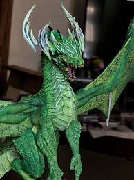 Finally finished my version of Lord of the Prints ancient green dragon.  The base was a recommendation from my husband inspired by red marble at  Versailles. I used 10 different shades of