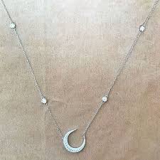 silver moon pendant necklace