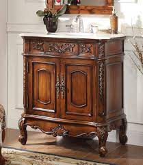 33 inch hand carved single sink vanity cabinet. Adelina 33 Inch Antique Classic Bathroom Vanity Fully Assembled Cherry Wood Finish
