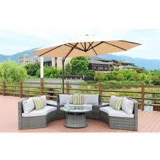 Jessie Grey Outdoor Furniture Conversation Set 6 Piece Grey Outdoor Furniture Outdoor Sofa Sets Patio Sofa Set