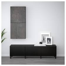 Besta Wall Cabinet With 2 Doors Black Brown Kallviken Dark Gray Concrete Effect Ikea Wall Cabinet Ikea Interior Leather Living Room Furniture