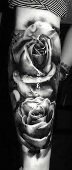Hyper Realistic Black And Gray Roses By Samuel Potucek Rose Tattoos Tattoos Black And Grey Tattoos Sleeve