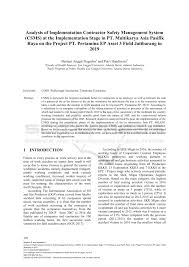 We did not find results for: Pdf Analysis Of Implementation Contractor Safety Management System Csms At The Implementation Stage In Pt Multikarya Asia Pasifik Raya On The Project Pt Pertamina Ep Asset 3 Field Jatibarang In 2019
