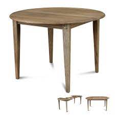 table ronde 1 allonge centrale pieds fuseau photo 1 mobilier de salon meuble en chene massif table ronde