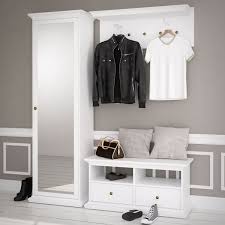 Garderobe Paris Landhaus Weiss Dielenschrank Mit Spiegel Bank Garderobenpaneel Garderobenpaneel Garderoben Set Weiss Flur Mobel