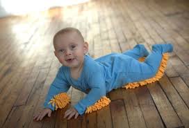 The Mop Romper Lets Your Baby Do The House Cleaning Baby Cleaning Products Baby Inventions Crawling Baby