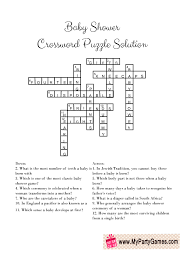 Free Printable Baby Shower Crossword Puzzle Crossword Puzzle Baby Shower Printables Crossword