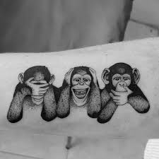 Three Wise Monkeys Kasper Tattoos Barcelona Monkey Tattoos Three Wise Monkeys Wise Monkeys Check out some creative ink ideas for your next tattoo. monkey tattoos three wise monkeys