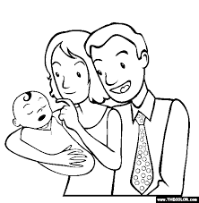 Since the day you found out you were expecting, you've probably been dreaming about what your baby might look like. Newborn And Parents Online Coloring Page