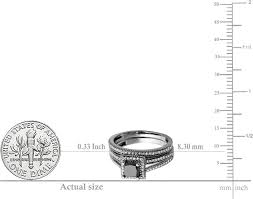 Amazon.com: Dazzlingrock Collection 1.35 Carat (Cttw) Princess Black &  Round White Diamond Split Shank Halo Wedding Ring Set for Women in Black  Plated 14K Solid White Gold, Size 5 : Clothing, Shoes