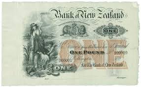 New Zealand 1890os 1 Bank Of New Zealand Wellington Very Scarce Unc Notas
