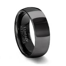 Polished Black Tungsten Wedding Band Mens Black Wedding Ring Mens Wedding Rings Black Black Tungsten Wedding Band Mens Wedding Bands Tungsten