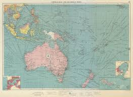 Details About Australasian Polynesian Ports Sea Chart Lighthouses Mail Routes Large 1959 Map