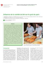 Pdf Influence De La Variete Sur Le Gout Du Pain