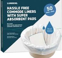 Commode Liners with Absorbent Pads | Lunderg