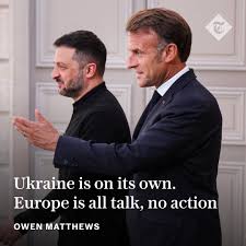 ✍️ 'Macron's promise of boots on the ground is an empty show of solidarity  that Putin will never allow' | Writes Owen Matthews Read the full column  below 👇 https://www.telegraph.co.uk/news/2025/09/05/europe-is -lying-to-ukraine-no-troops-are-coming/