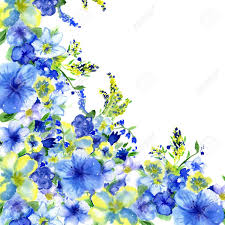 Maybe you would like to learn more about one of these? Watercolor Dark Blue And Yellow Flowers On A White Background Stock Photo Picture And Royalty Free Image Image 18577774