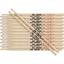 vic firth 12 pair american classic hickory drumsticks wood 5a