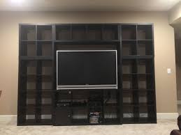 These Are Kallax Ikea Shelves Put Together And Anchored To The Wall To Create An Entertainment Center Next Adding The Tv In Bedroom Home Theater Rooms Kallax