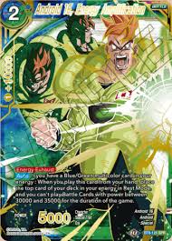 16 is seen hunched over, one hand on the ground, before he rises up to his full height and glares at the camera. Android 16 Energy Amplification Bt8 121 Spr Dragon Ball Super Tcg Singles Booster Sets Series 8 Series 8 Booster Malicious Machinations Three Kings Loot Inc