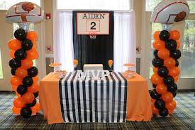First, start with the wall. Basketball Theme Birthday Party Ideas Photo 1 Of 13 Basketball Theme Birthday Basketball Theme Party Basketball Themed Birthday Party