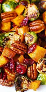 Salad Butternut Squash Brussels Sprouts Cranberries Pecans Vegetarian Side Dishes Thanksgiving Side Dishes Veggie Dishes
