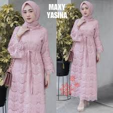 Dress brukat motif bunga dengan. 25 Gamis Yang Cocok Untuk Orang Pendek Model Baju Gamis Celana Sepatu