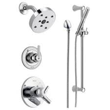 Delta Dss Trinsic 1701 Chrome Monitor 17 Series Dual Function Pressure Balanced Shower System With Integrated Volume Control Shower Head And Hand Shower Includes Rough In Valves Faucetdirect Com
