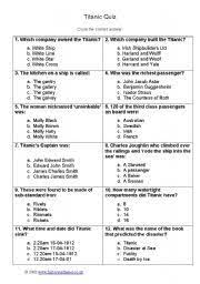 Aug 02, 2021 · let's test your titanic trivia skills quiz with this epic quiz! English Worksheets Titanic Quiz