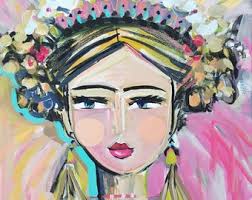 Warrior Girl Print Woman Art Impressionist Modern Abstract Girl Paper or  Canvas "joy"
