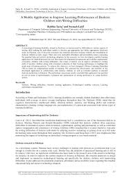 An ordinary page of text can be split into several pages, and you can adjust the font type, size and spacing, and the brightness of the screen. Pdf A Mobile Application To Improve Learning Performance Of Dyslexic Children With Writing Difficulties