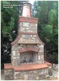 Outdoor Fireplace With Chimney Pot Atlanta Ga Like The Brick And Stone Combo Outdoor Fireplace Outdoor Fireplace Patio Diy Outdoor Fireplace