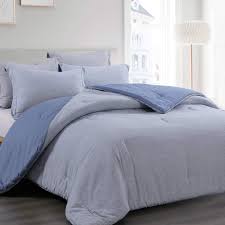 Product titlecasa ombre metallic comforter set, full/queen, navy. Amazon Com Bedelite Full Queen Comforter Set 1 Comforter 88x88 In 2pillow Shams 20x26 In 3pieces Navy Blue Full Queen Bedding Comforter Set Cationic Dyeing Striola Pattern Reversible Practical Comforter Kitchen Dining