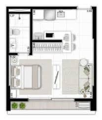 Resultado De Imagem Para Planta Kitnet 20m2 Planos De Apartamentos Pequenos Layout De Apartamento Plantas De Casas Pequenas