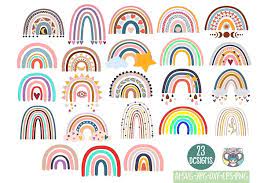 Download Rainbow Svg Bundle 23 Rainbows Boho Rainbow Svg Birthday 1279531 Cut Files Design Bundles