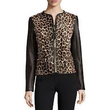 Nm Exclusive Leopard Print Long Sleeve Combo Jacket Black Long Sleeve Jacket Fashionista Clothes Leopard Print Jacket