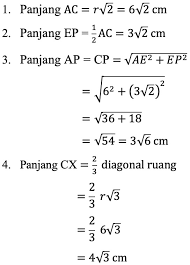 Tentukan jarak antara dua titik dari pasangan titik berikut beserta gambarnya. Diketahui Kubus Abcd Efgh Dengan Panjang Rusuk 6 Cm Hitunglah Jarak Titik C Ke Bidang Afh Mas Dayat