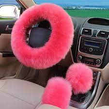 No more cold hands during driving. Universal Car Furry Pink Steering Wheel Cover Woolen Fur Gear Knob Shifter Brake Ebay