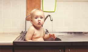 Some babies find the warm water very soothing. How To Protect Your Baby From Dangerous Sink Bath Burns Detroit And Ann Arbor Metro Parent