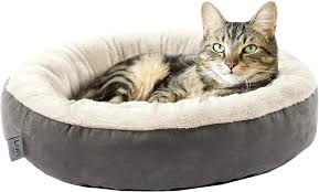 A comfortable cat bed can help release the tension from your cat's body. Amazon Com Love S Cabin Round Donut Cat And Dog Cushion Bed 20in Pet Bed For Cats Or Small Dogs Anti Slip Water Resistant Bottom Super Soft Durable Fabric Pet Beds Washable Luxury Cat