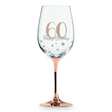 Find 60th party glasses today. Rose Stem 60th Birthday Wine Glass By Landmark
