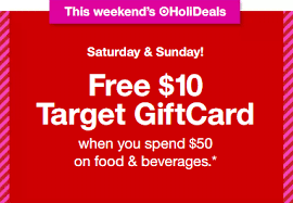 Through november 9th, target is offering 5% off target mobile and egift cards as part of their black friday deals!note that this offer is only valid online only!. Target Get 10 Gift Card When You Spend 50 On Food Beverages Danny The Deal Guru