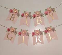 Personalized Floral Banner With Blush 3d Paper Flower Peonies Baby Shower Gift Nursery Sign In 2020 Girl Baby Shower Decorations Chic Baby Shower Floral Baby Shower