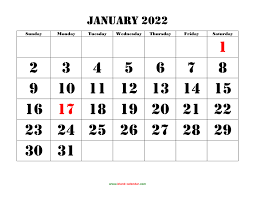 Each week of the year on a separate page with a room for daily notes. Free Download Printable Calendar 2022 Large Font Design Holidays On Red