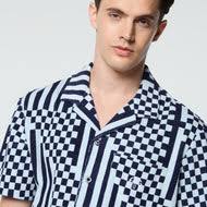 Piastrella Terry Cabana Shirt- Maritime Blue